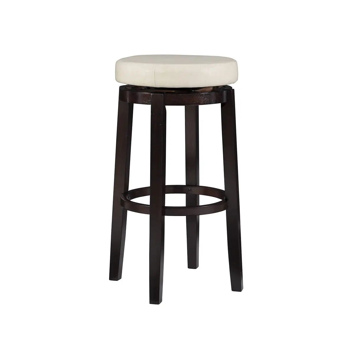 Linon Maya Bar, 29" Rice Stool | Swivel Backless Barstool with Plush Upholstery - main product image