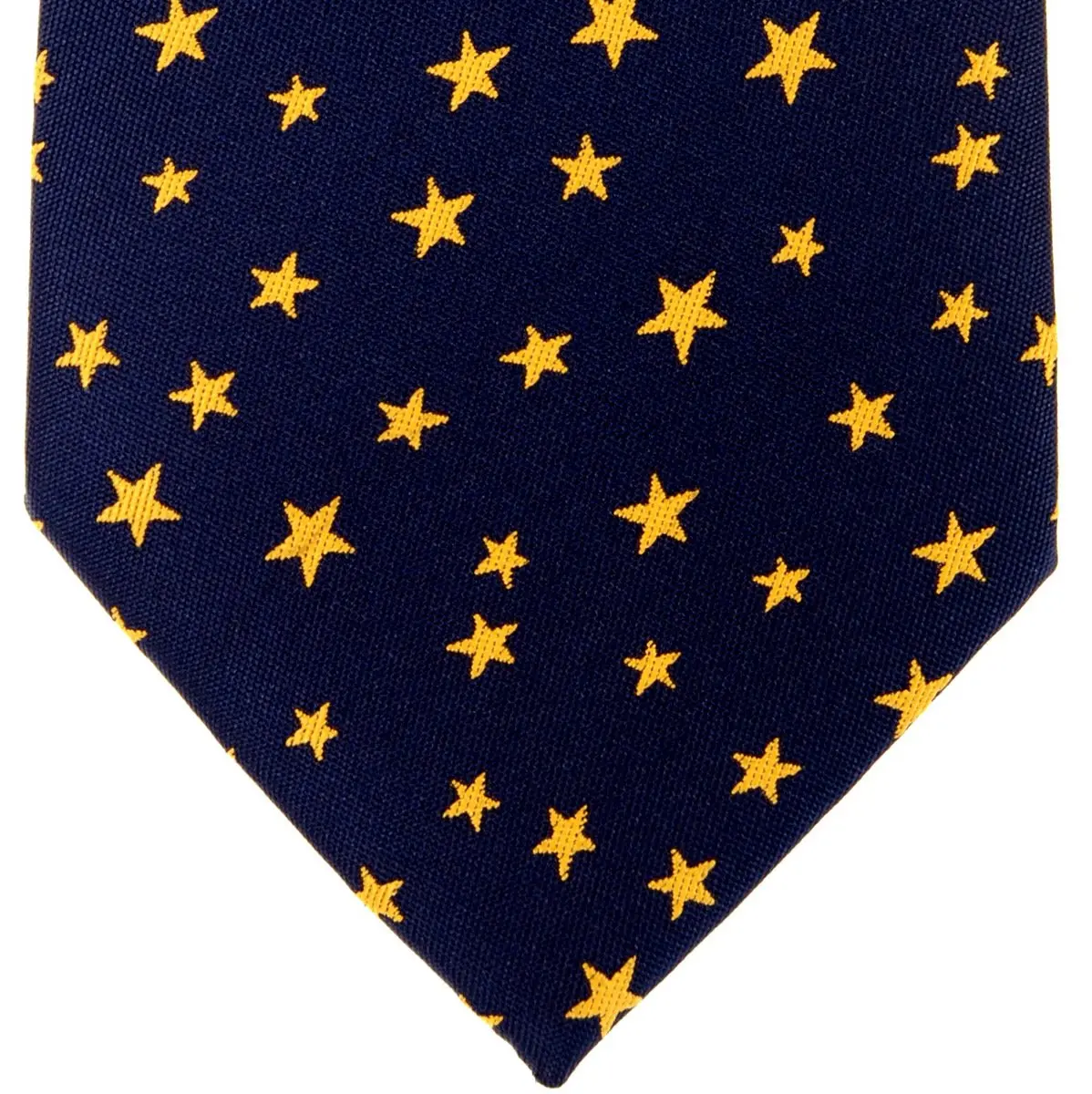 Retreez Classic Stars Woven Men's Tie - Navy Blue with Yellow Stars | Elegant Microfiber Necktie for Formal & Casual Wear - view 2