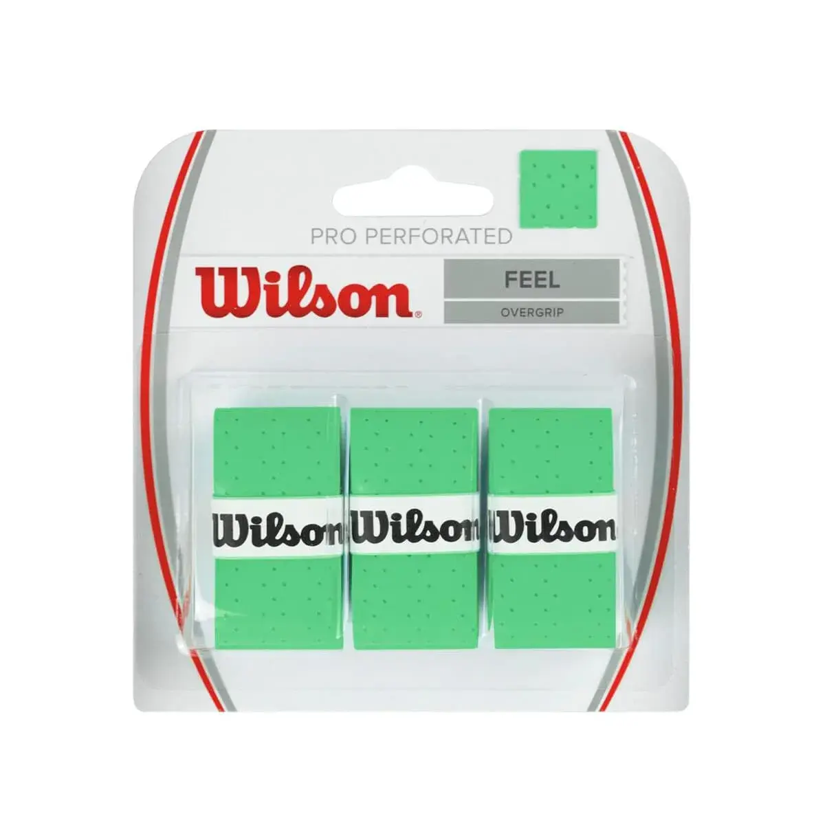 Wilson Perforated Pro Tennis Over Grip 3-Pack Green | Absorbs Sweat for All-Level Players - main product image