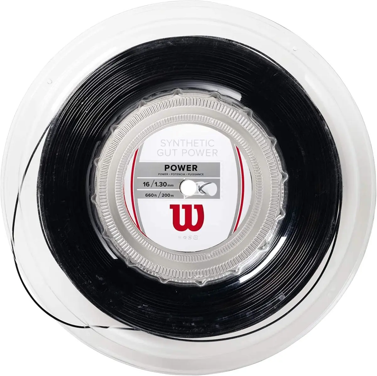 Wilson Synthetic Gut Power 16 Tennis String 660ft Reel | Solid Core, Responsive Energy, Suitable for All Styles - main product image