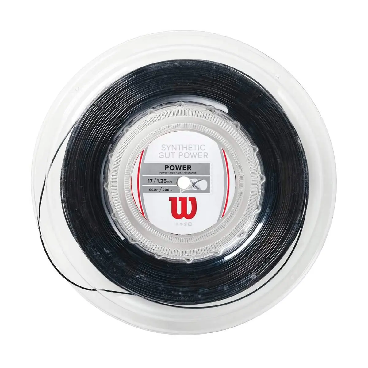 WILSON Synthetic Gut Power Tennis String Reel 200m (660 ft) Black | Responsive Energy Return for All Playing Styles - view 2