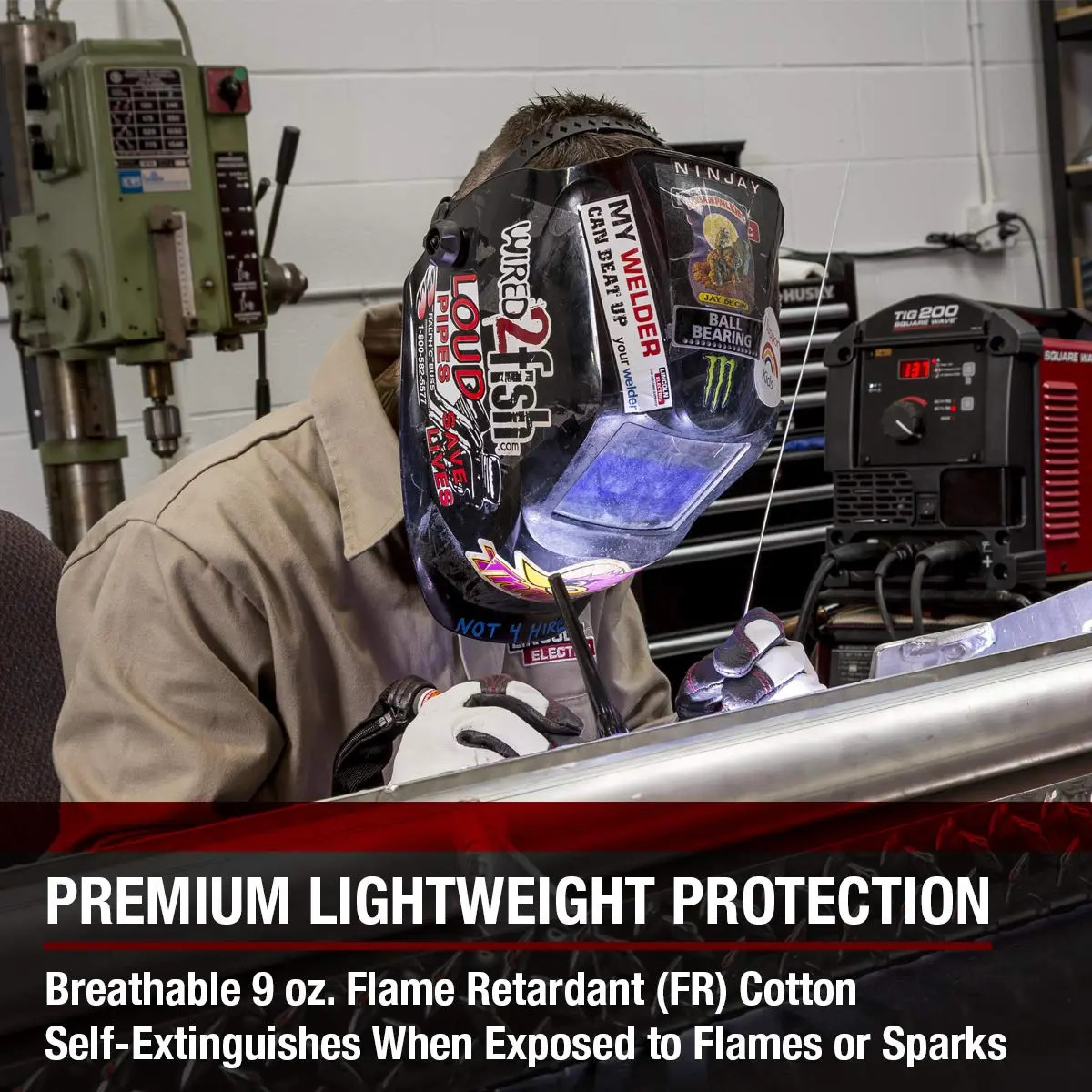 Lincoln Electric Flame Resistant Cotton Welding Jacket | Khaki / Tan | Medium | K3317-M - view 4