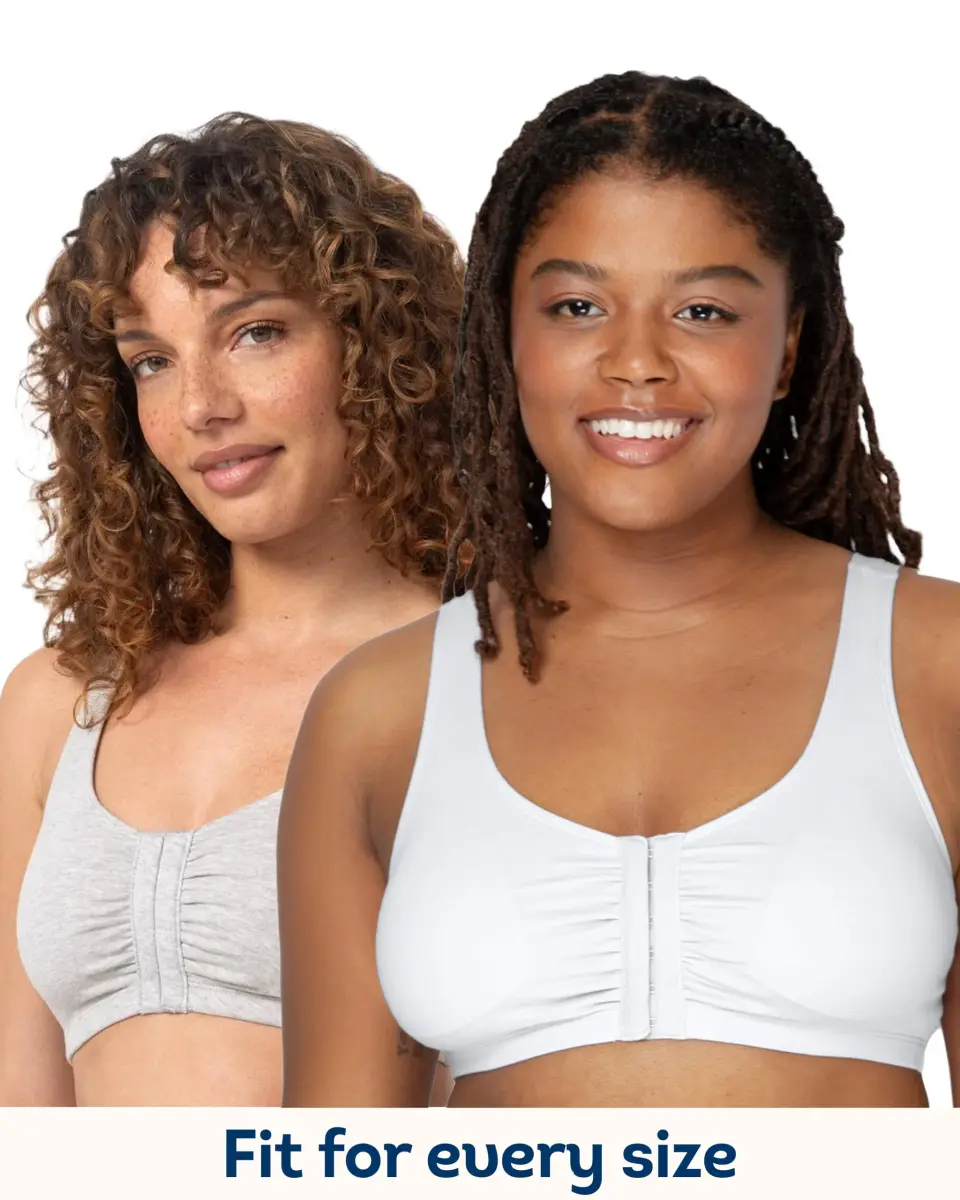 Fruit of the Loom Women's Front-Close Cotton Sports Bra Multi-Pack | Low-Medium Impact, Wire-Free, Full Coverage (2-Pack, Size 46) - view 6