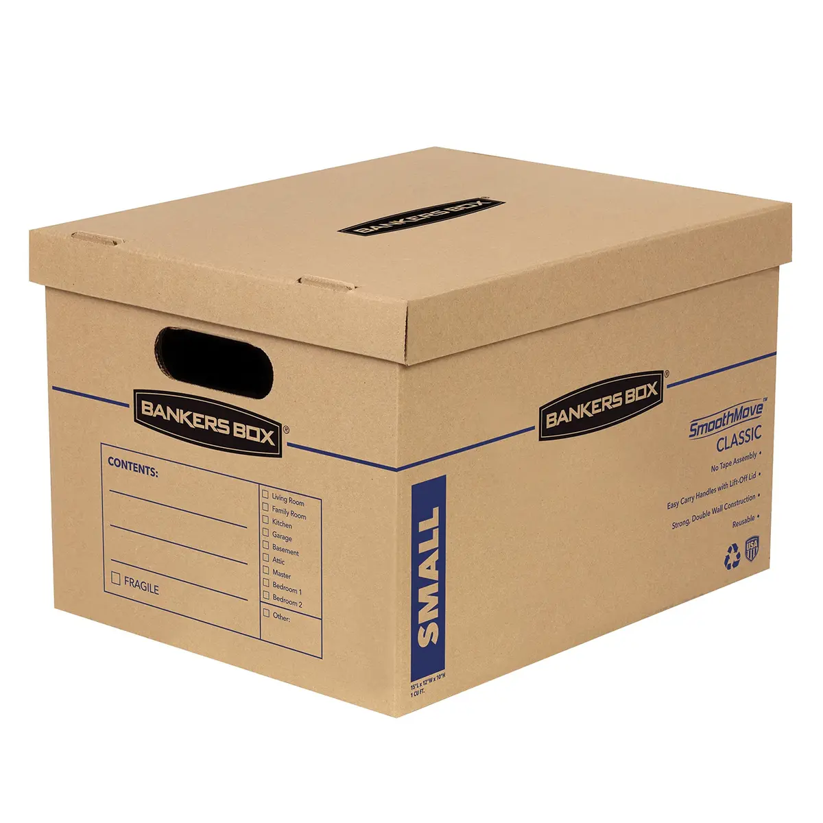 Bankers Box 10-Pack Small Classic Moving Boxes with Reinforced Handles | Tape-Free, Durable, Recyclable - main product image