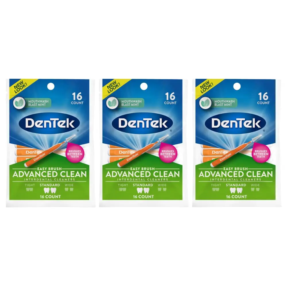 DenTek Easy Brush Interdental Cleaners 16 Count (Pack of 3) | Plaque Control & Oral Hygiene - main product image