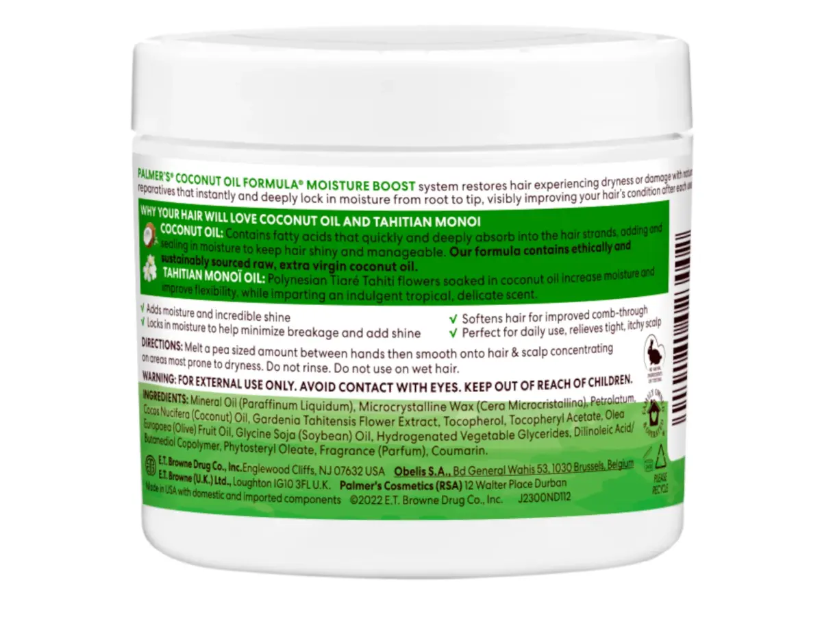 Palmer's Coconut Oil Moisture Gro Hairdress Jar 155ml (5.25 oz) (Pack of 3) | Deep Moisture for Dry, Damaged, Curly, Frizzy Hair - view 8