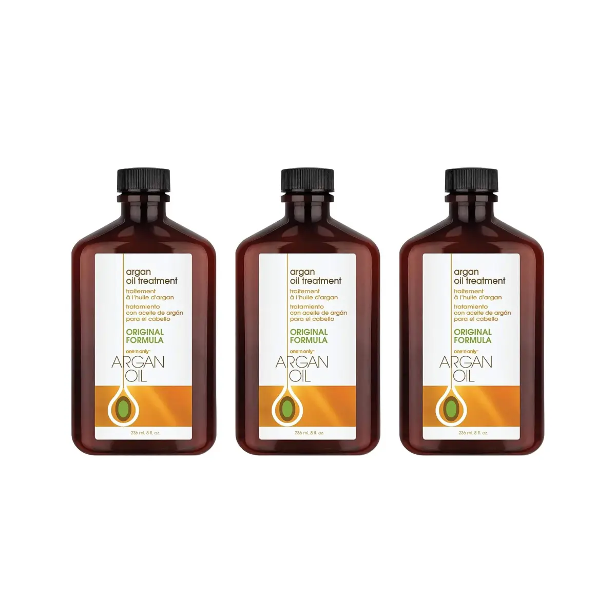 One 'N Only Argan Oil Hair Treatment 236ml (8 Fl Oz) | Lightweight Hydrating Oil for Shine, Heat Protection & Frizz Control - main product image