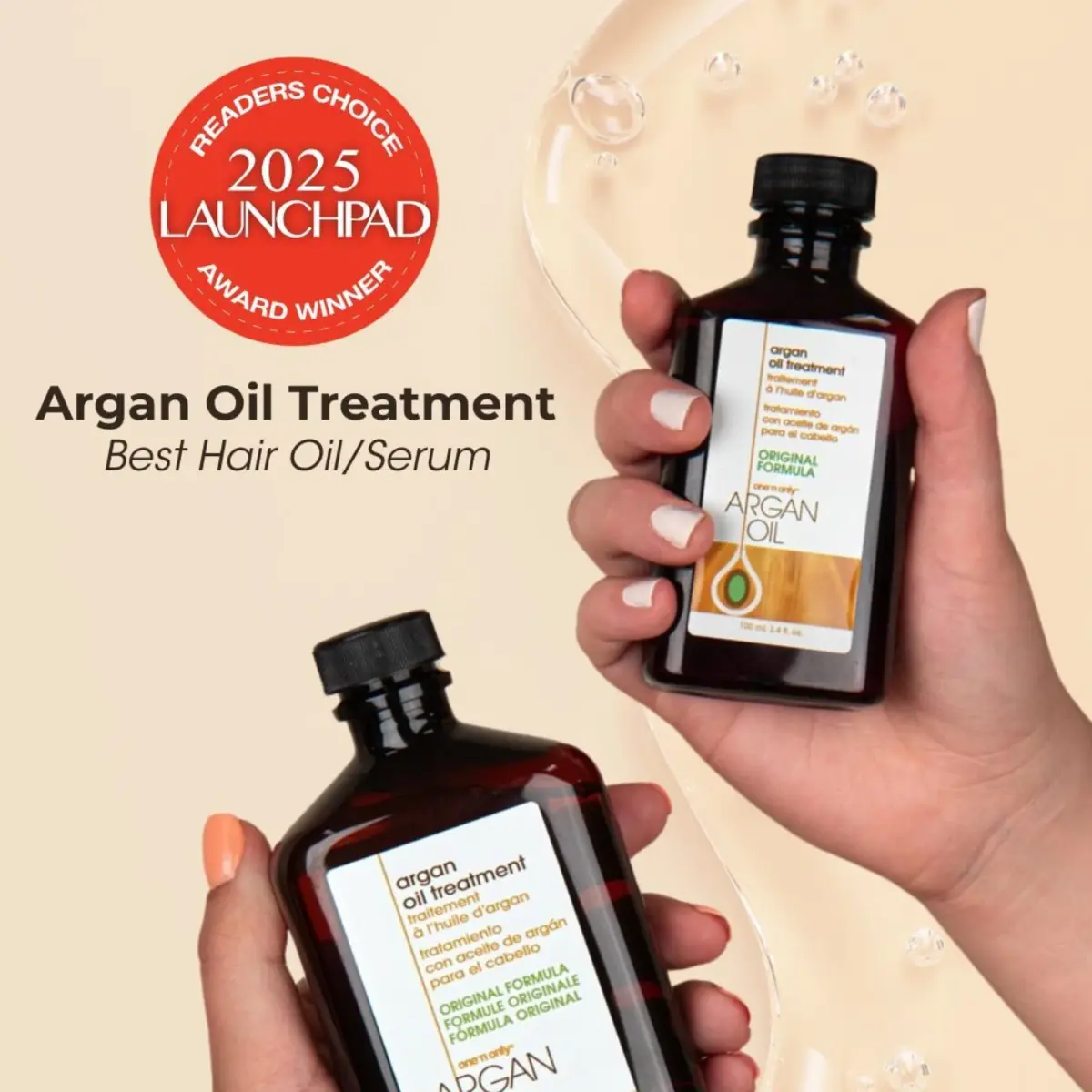 One 'N Only Argan Oil Hair Treatment 236ml (8 Fl Oz) | Lightweight Hydrating Oil for Shine, Heat Protection & Frizz Control - view 2