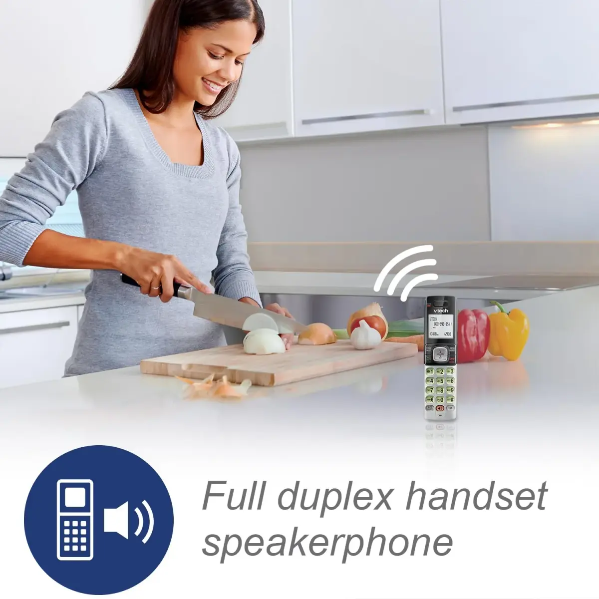 VTech CS6719 DECT 6.0 Cordless Phone with Caller ID/Call Waiting, 1 Handset Silver/Black | Full Duplex Speakerphone - view 6