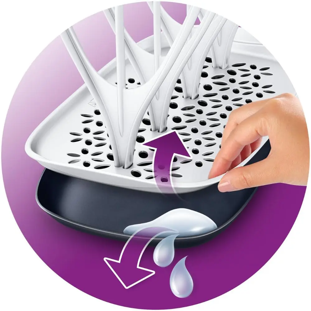 Philips Avent Baby Bottle Drying Rack, White | Fits 8 Bottles & Accessories, Adjustable Design, Detachable Drip Tray - view 6