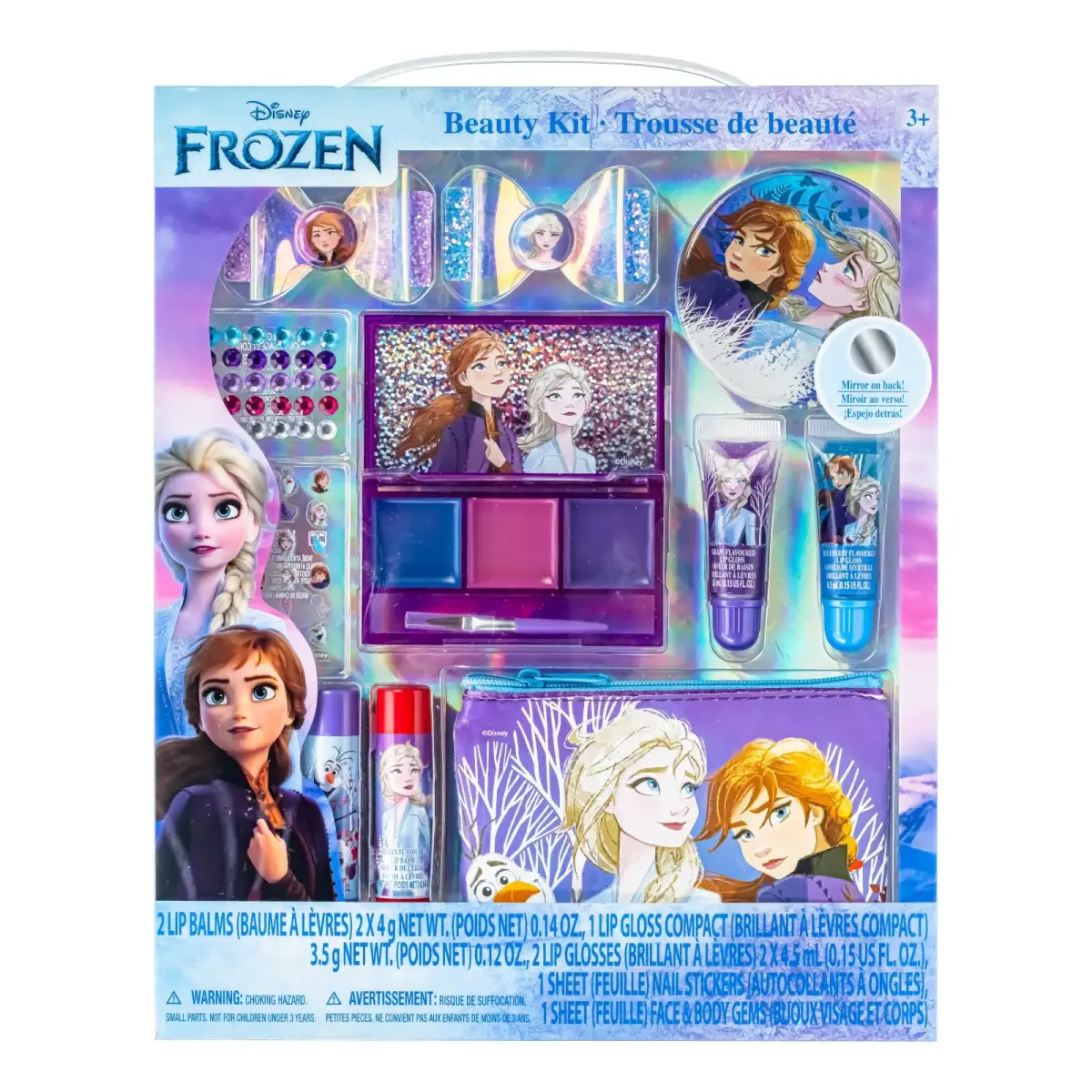 Townley Girl Disney Frozen Makeup Set with Purse, Lip Gloss & Hair Accessories, Ages 3+ | 29-Piece Sparkly Beauty Kit - main product image