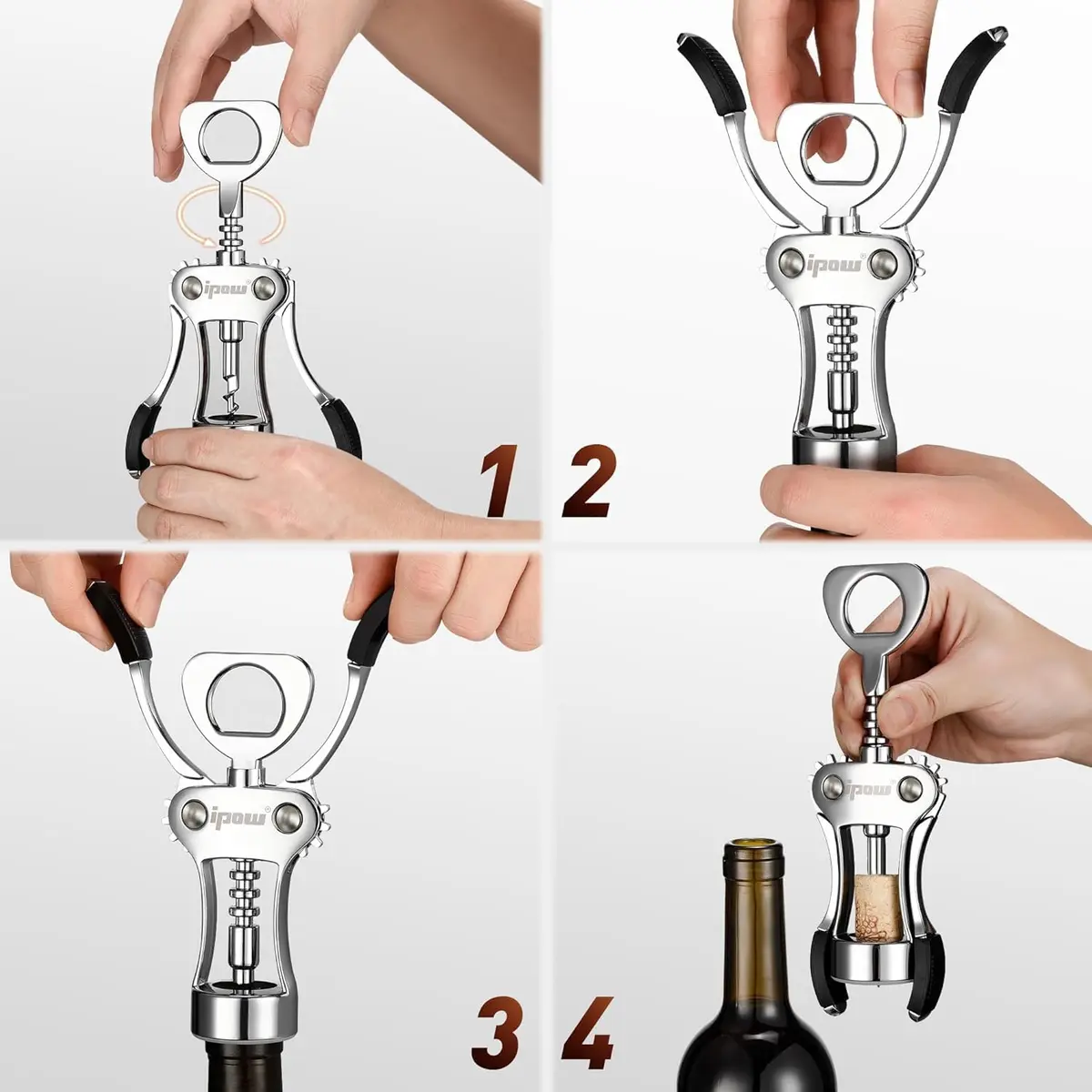IPOW Wine Bottle Opener, Zinc Alloy Corkscrew, Effortless Cork Removal | Built for Durability & Ease - view 10