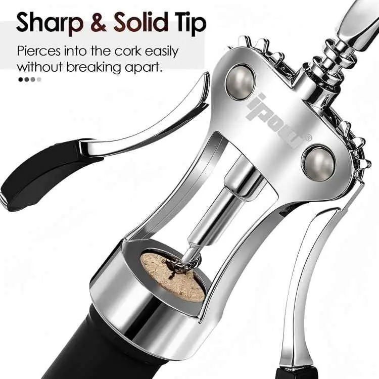IPOW Wine Bottle Opener, Zinc Alloy Corkscrew, Effortless Cork Removal | Built for Durability & Ease - view 4