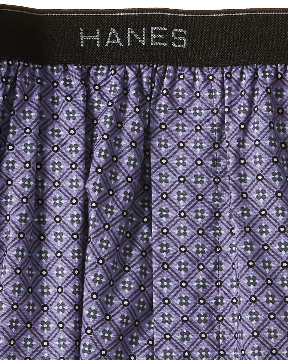 Hanes Men Tagless Boxers with Exposed Waistband 5 Pack | Comfortable Cotton-Poly Blend - view 2