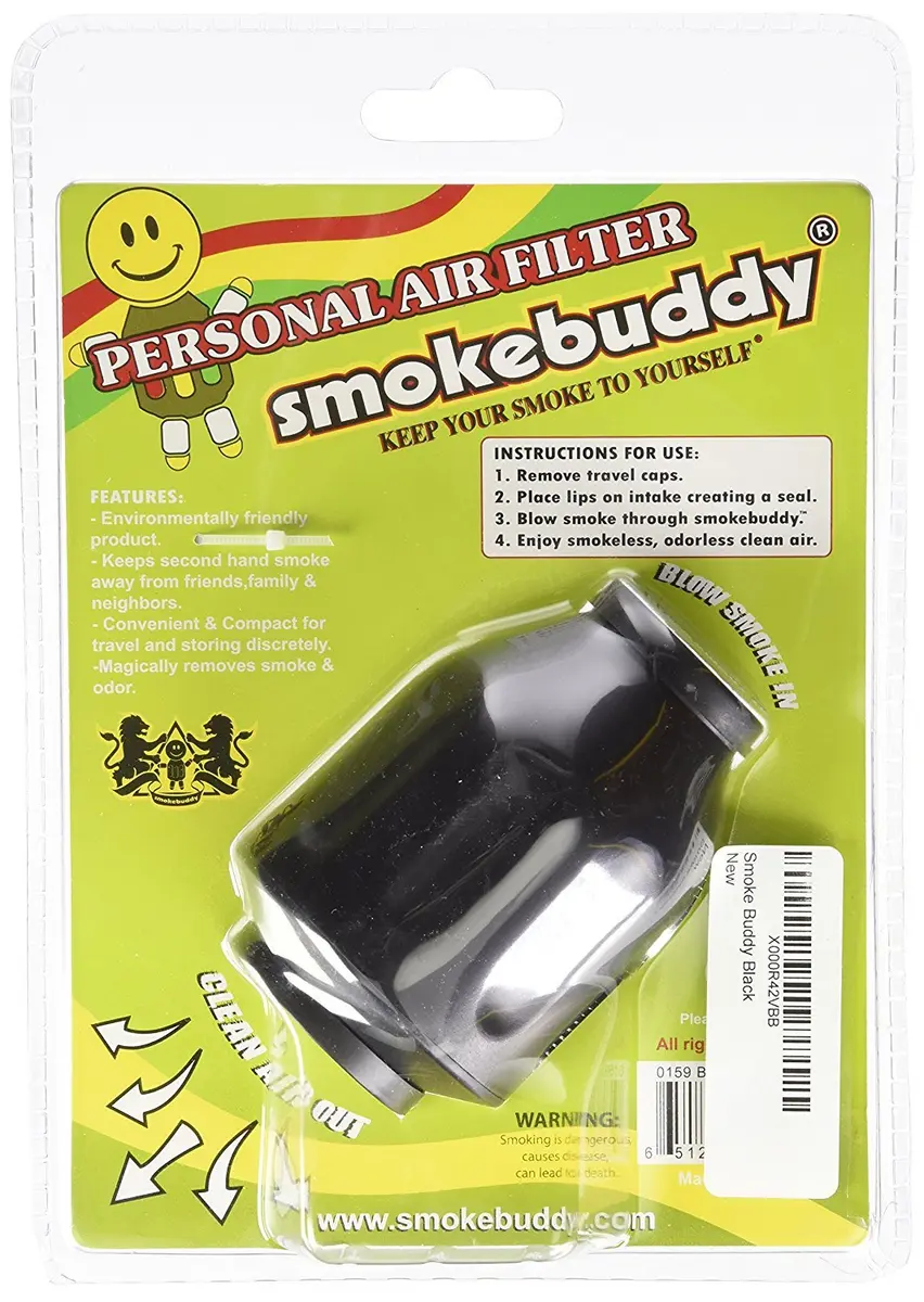 smokebuddy Air Purifier Black | Odorless Exhale Filter Compact 75g - view 2