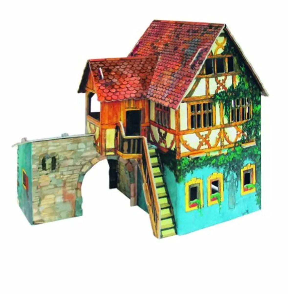 UMBUM Sailor's House with Figures 3D Puzzle | Historically Accurate Medieval City Building - main product image