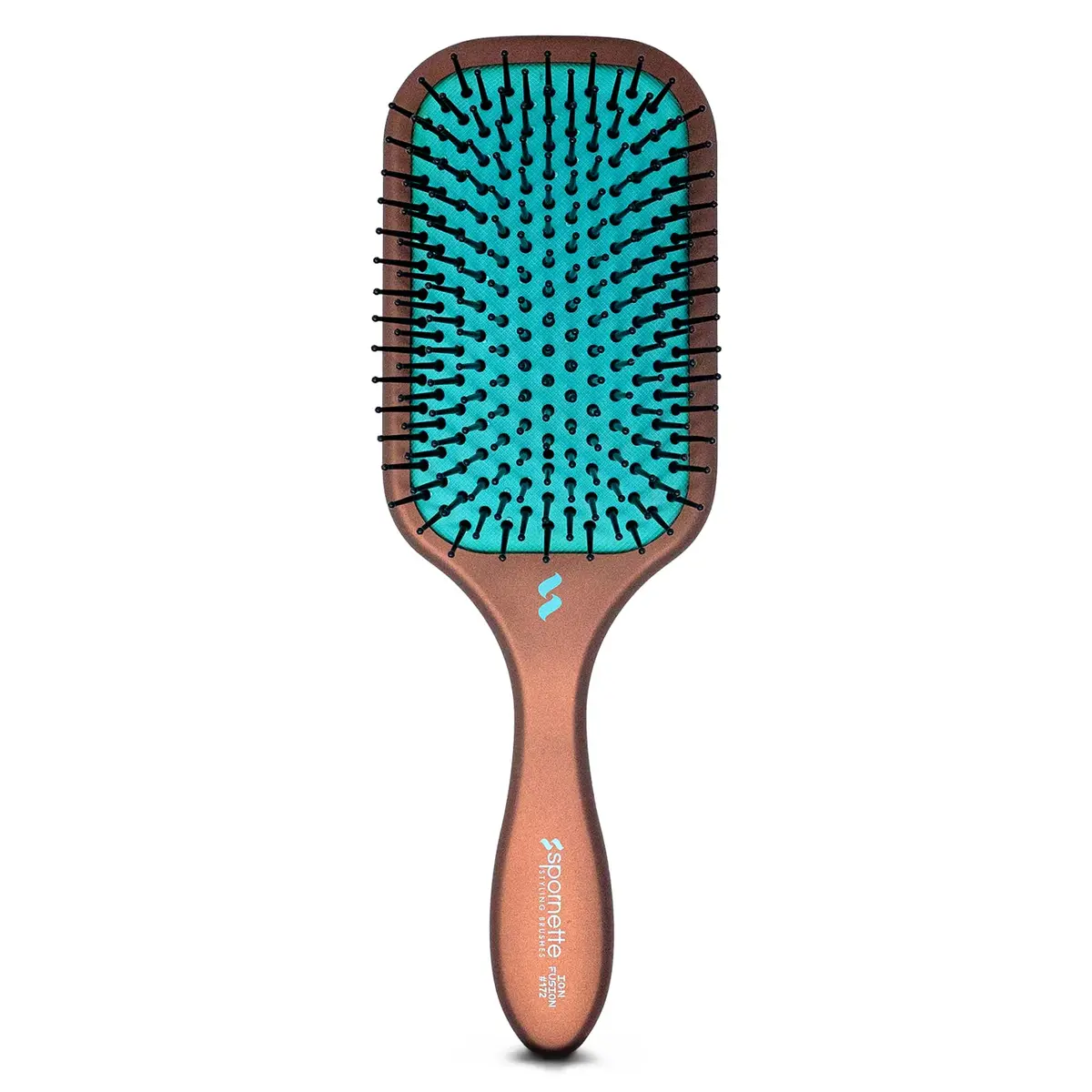 SPORNETTE Ion Fusion Paddle Hair Brush, Ionic Nylon Bristles - For Detangling, Straightening & Smoothing, Medium to Long Hair - All Hair Types For Men, Women and Children | Ionic Nylon Bristles - main product image