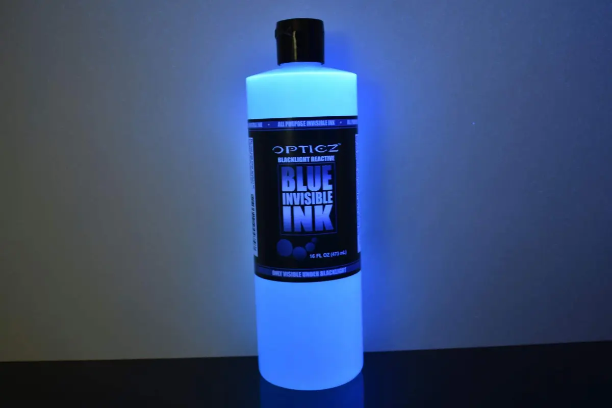 Opticz All Purpose Invisible Blue UV Blacklight Reactive Security Ink 473ml (16 fl oz) | Glows Bright Blue Under Blacklight - main product image