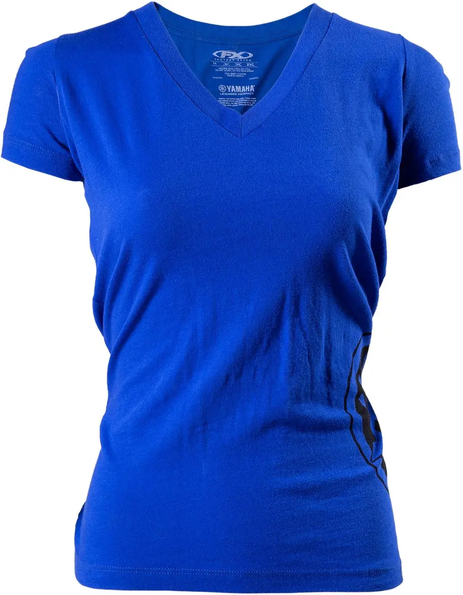 Factory Effex Women's 'YAMAHA' T-Shirt Medium | Royal Blue, V-Neck, Cotton - view 2