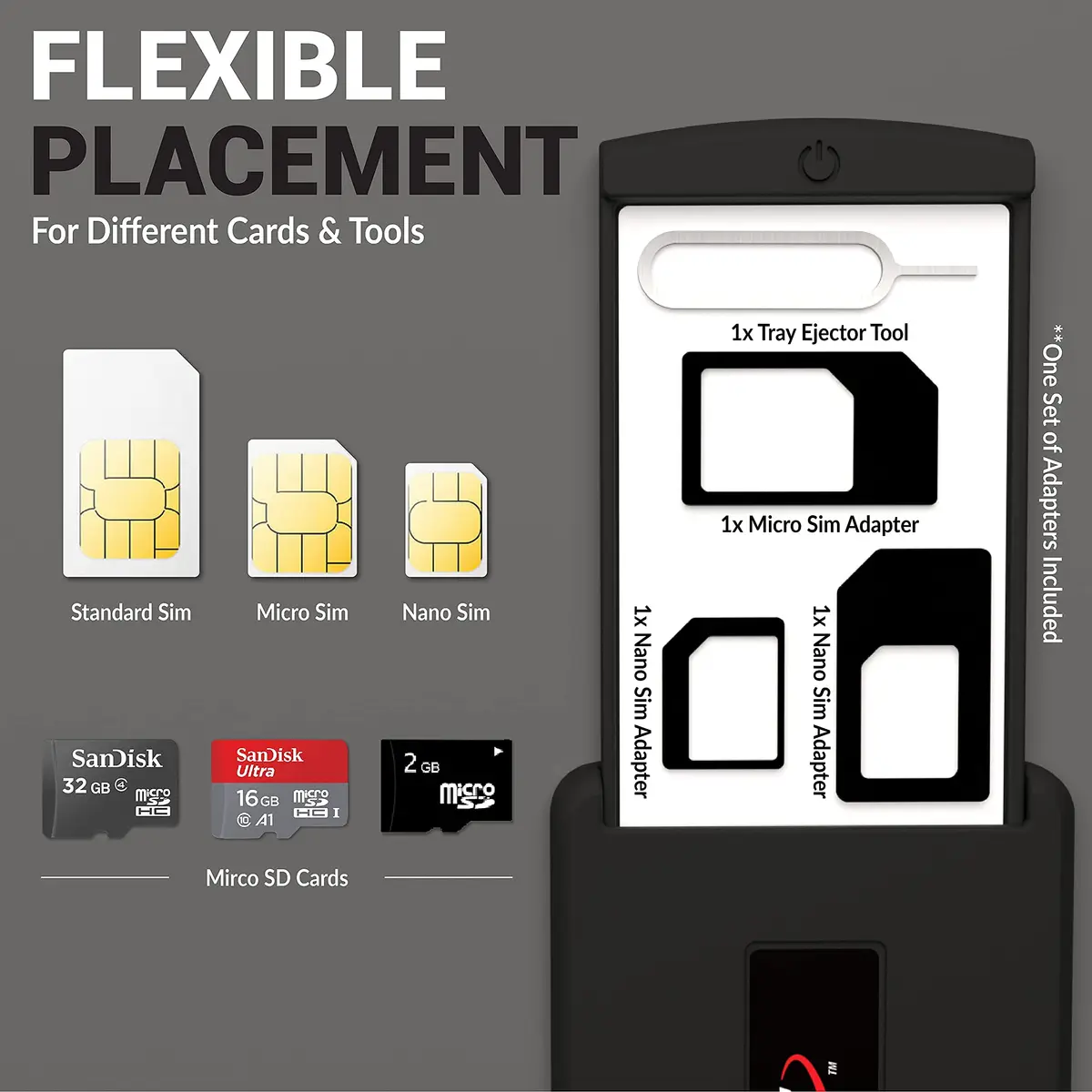 GPG2 SIM Card & Micro SD Organizer Case 3.2" x 2" | Secure Travel Storage (120 chars) - view 6