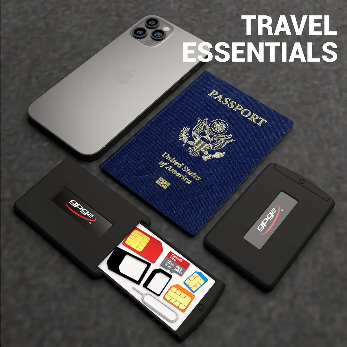 GPG2 SIM Card & Micro SD Organizer Case 3.2" x 2" | Secure Travel Storage (120 chars) - view 3