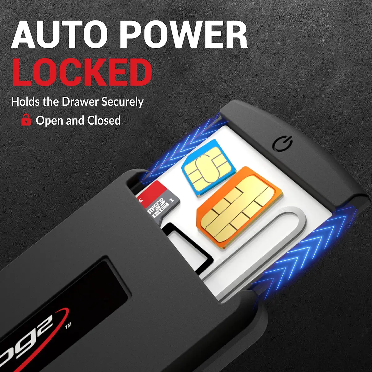 GPG2 SIM Card & Micro SD Organizer Case 3.2" x 2" | Secure Travel Storage (120 chars) - view 4