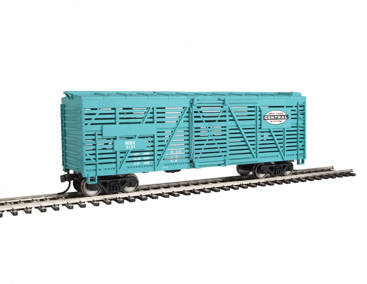 Walthers Trainline HO Scale Stock Car 40' Jade Green | Ready-to-Run Model Railroad Freight Car - view 2
