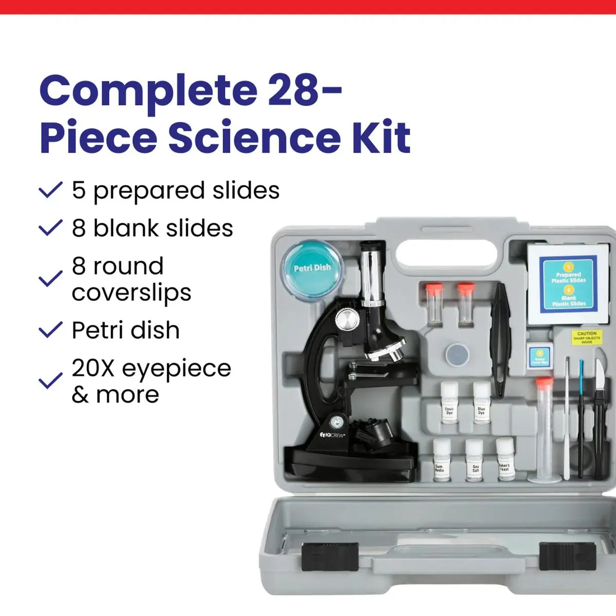 AmScope M30-ABS-KT51 STEM Microscope Kit, Monocular, Black | 120X to 1200X Magnification for Kids - view 7