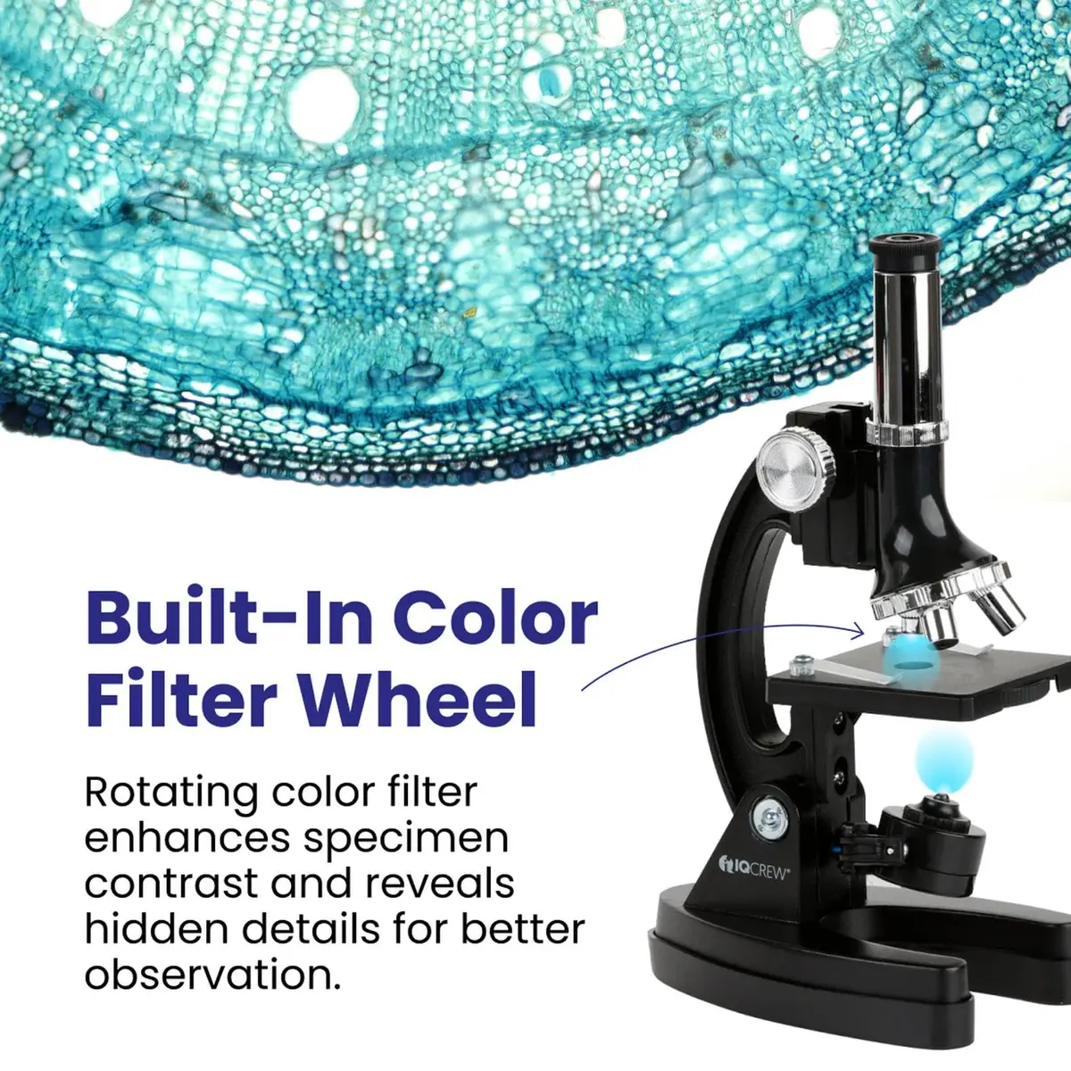 AmScope M30-ABS-KT51 STEM Microscope Kit, Monocular, Black | 120X to 1200X Magnification for Kids - view 4