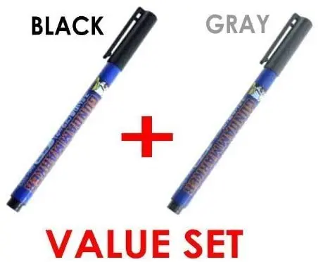Gundam Gm01 Black Fine Line & Gm02 Gray Fine Line Value Set | Precise Drawing Pens for Art & Craft (70-120 chars) - view 2