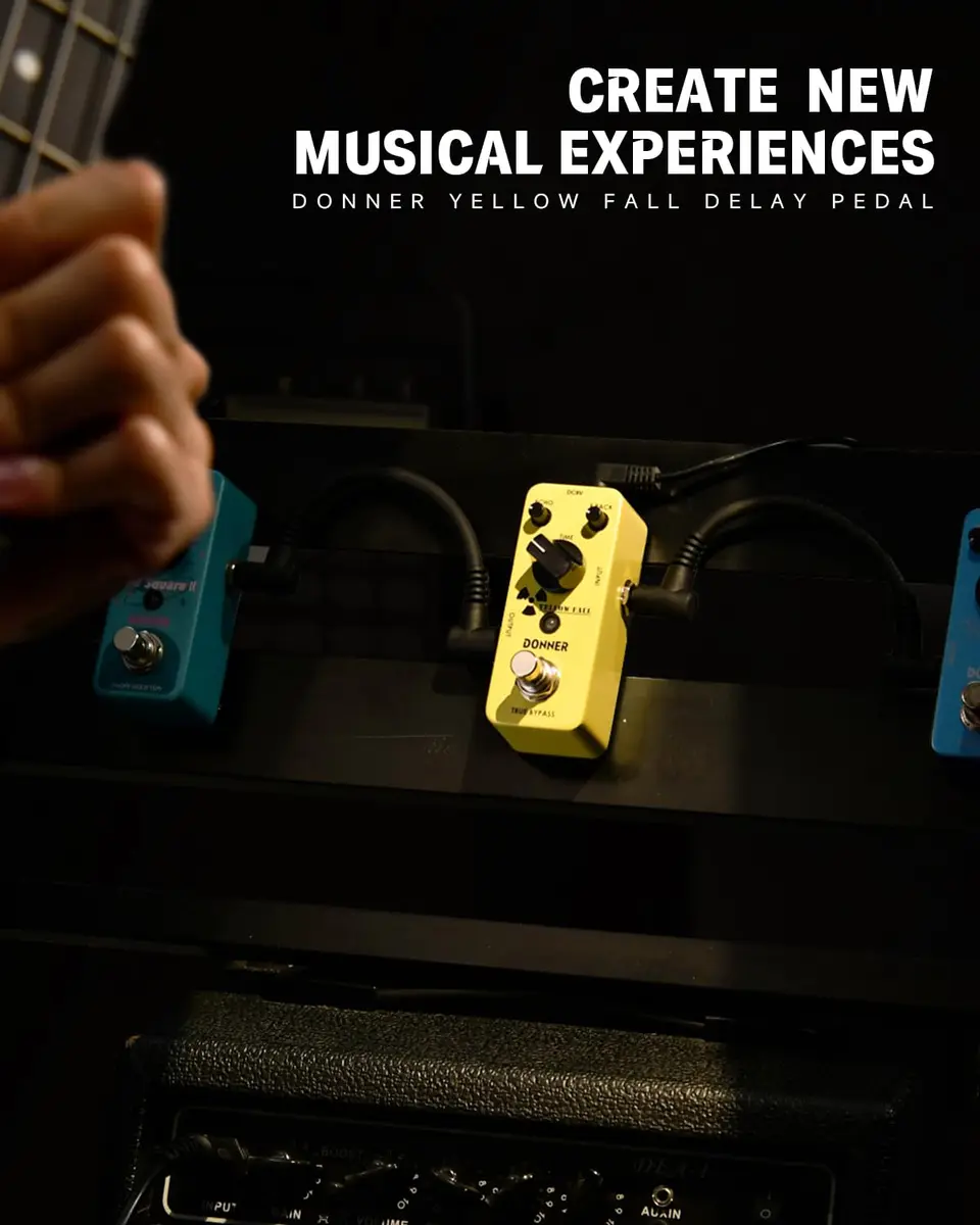 Donner Guitar Delay Pedal Yellow Fall | Vintage Analog Delay, True Bypass, Compact 9V Effect Pedal - view 6