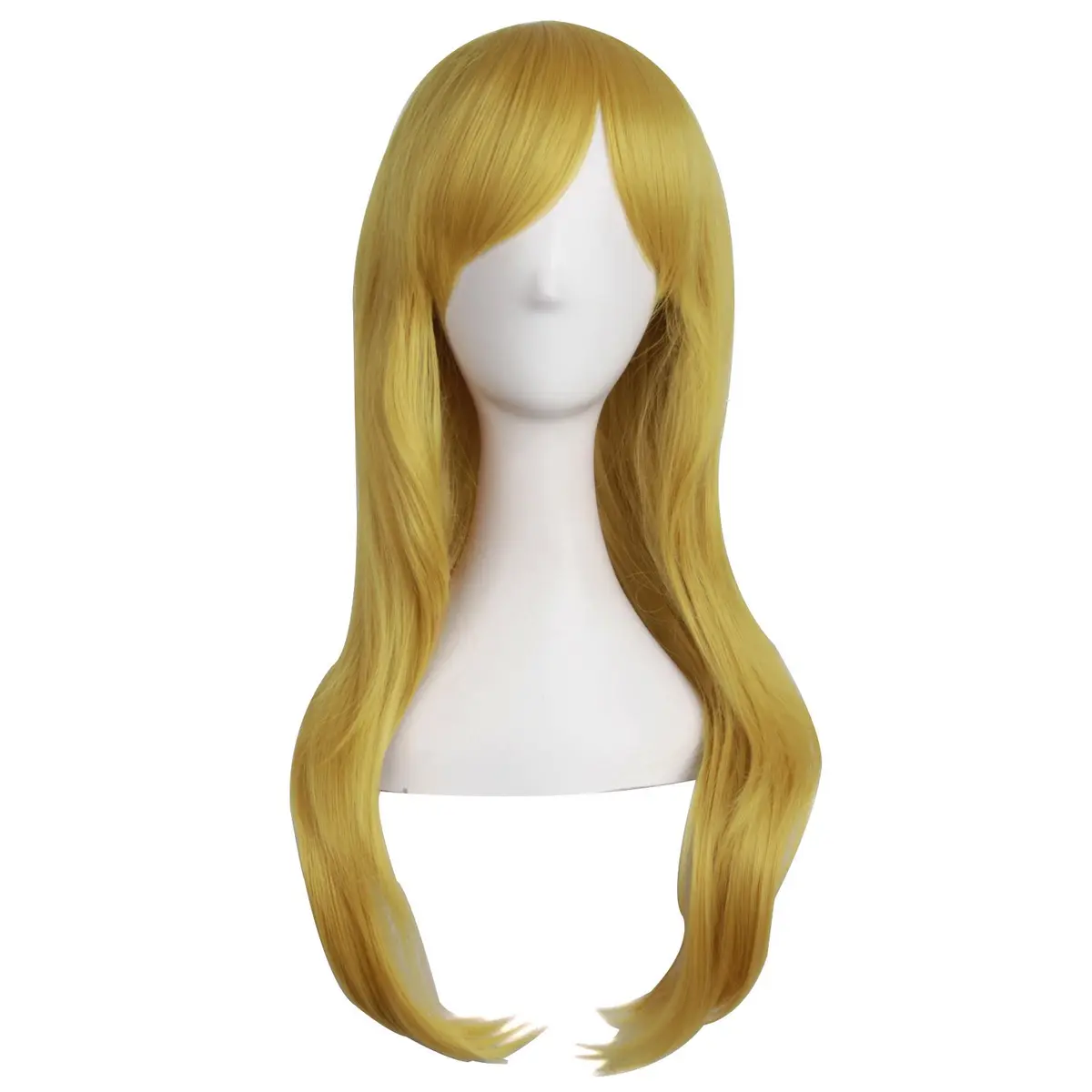 MapofBeauty 28 Inch Long Curly Hair Costume Cosplay Wig, Gold/Yellow | 70cm Curly Wig for Women - main product image