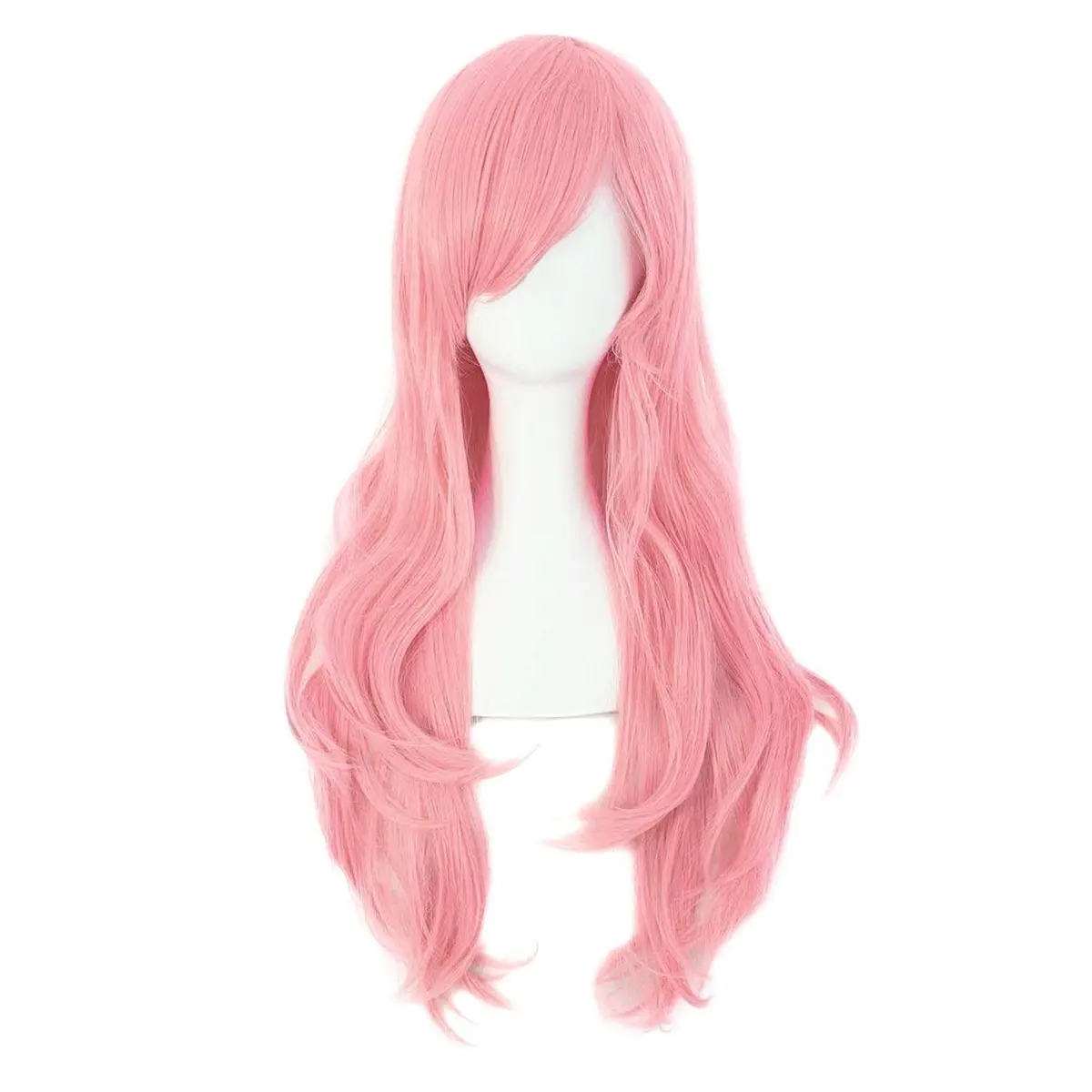 MapofBeauty 28 Inch Long Curly Hair Costume Cosplay Wig, Pink | 70cm Synthetic Wig for Women - main product image