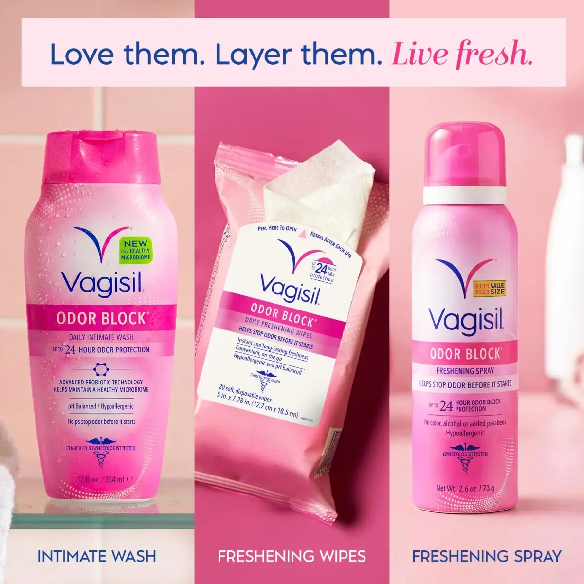 Vagisil Odor Block Feminine Wash for Intimate Area Hygiene 355ml (12 Fl Oz) | Gynecologist Tested - view 7