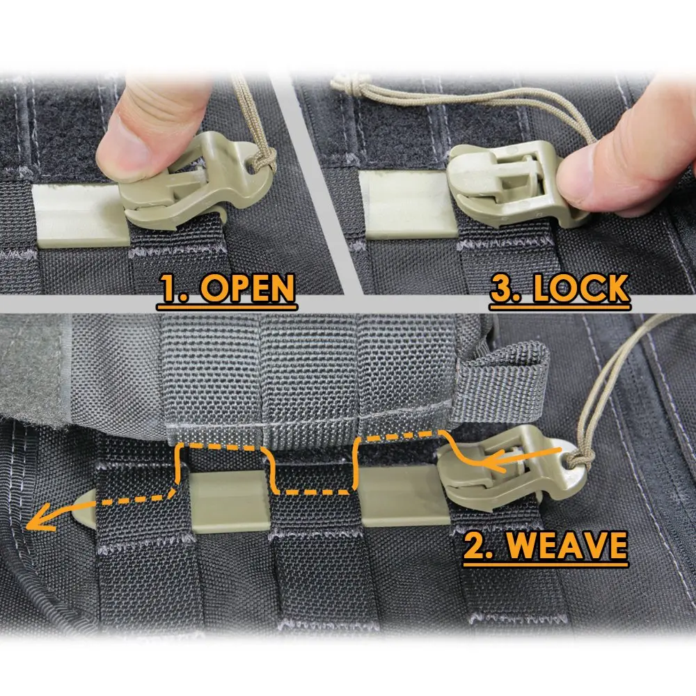 VANQUEST 5" MOLLE Sticks (4 Pack) Wolf Gray | Quick-Release PALS Webbing Attachments - view 2