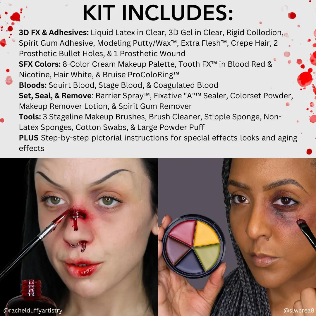 Mehron Makeup Special FX All-Pro Makeup Kit | 39 Piece Face & Body FX Set, Multi - view 6