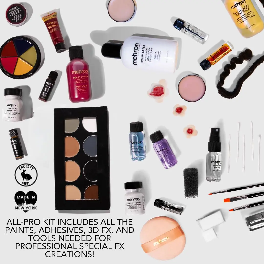 Mehron Makeup Special FX All-Pro Makeup Kit | 39 Piece Face & Body FX Set, Multi - view 4