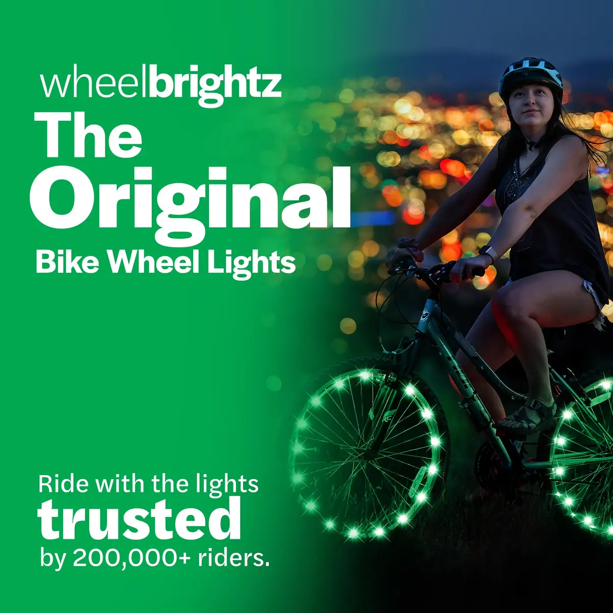 Brightz Wheel Brightz LED Bicycle Accessory Light (for 1 Wheel), Green | Bright, Safe & Durable Night Ride Accessory - view 2