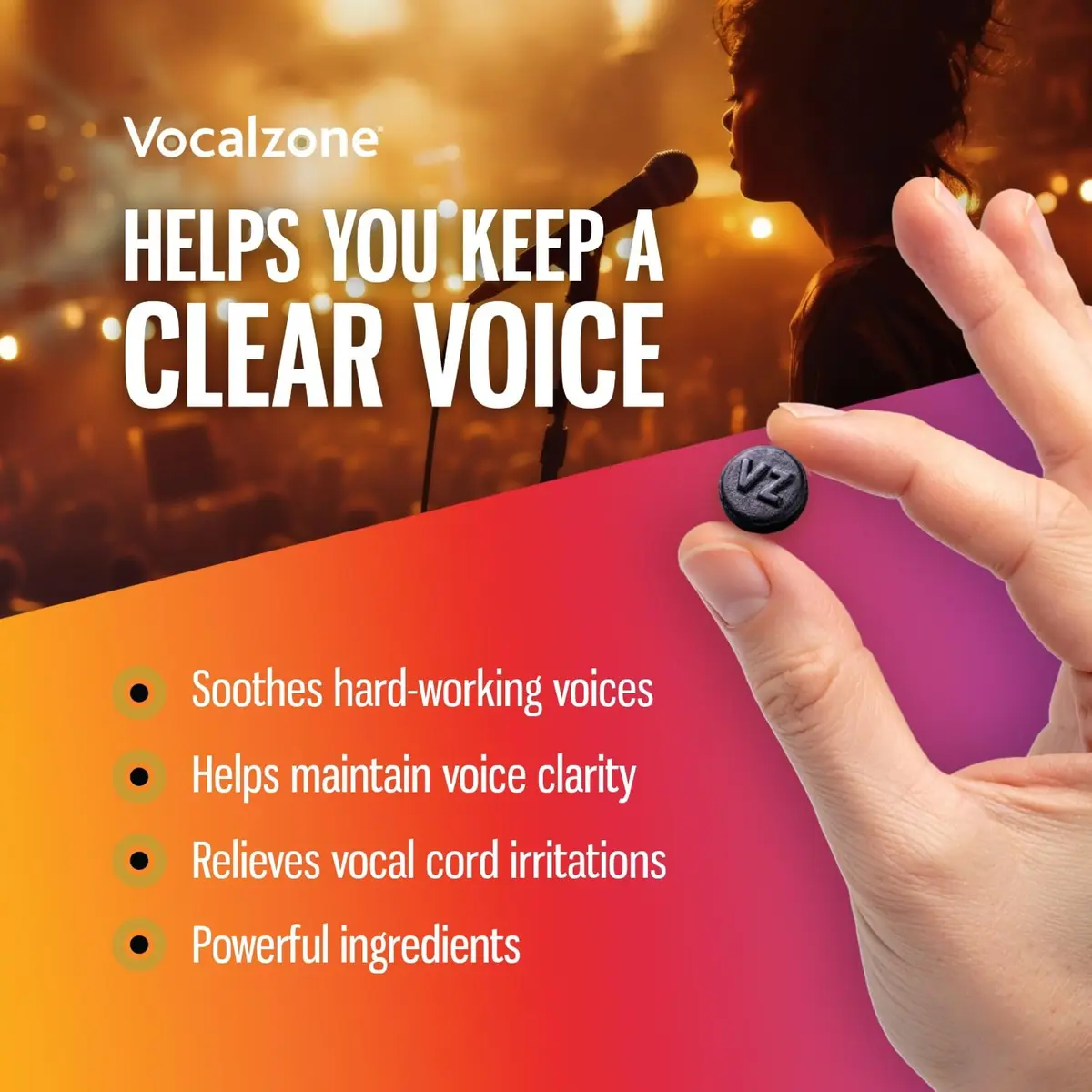 Vocalzone Throat Pastilles 72 Count (2.27 kg / 0.2 lb) | Natural Sore Throat & Cough Relief for Professionals - view 3