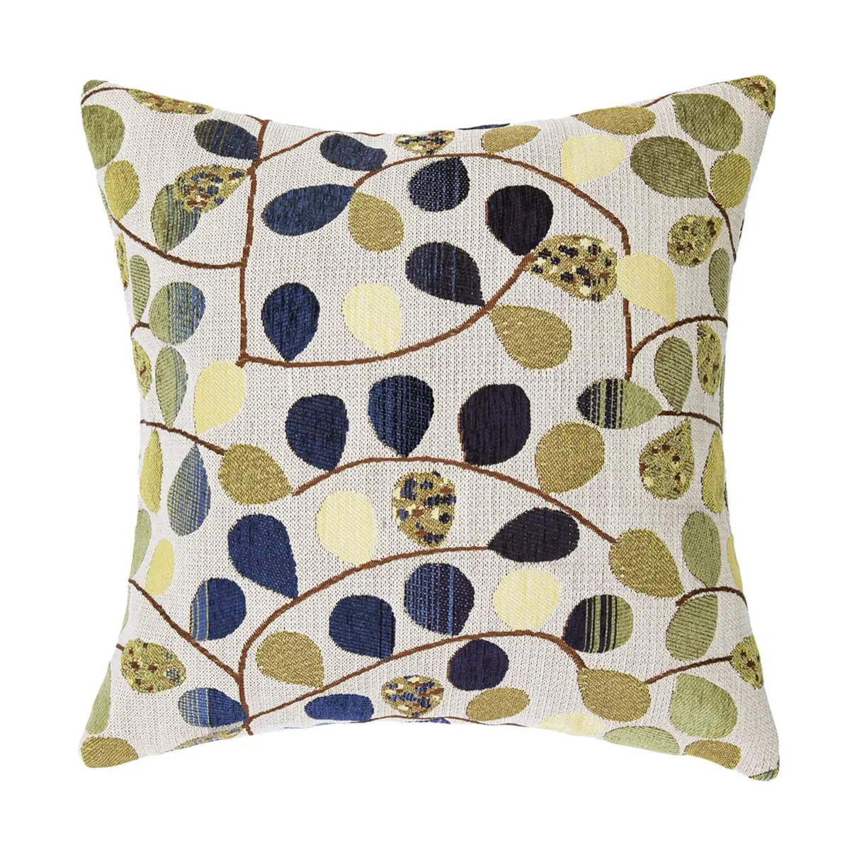 CaliTime Decorative Throw Pillow Cover 18 x 18 Inches | Luxurious Chenille Leaf Design - main product image