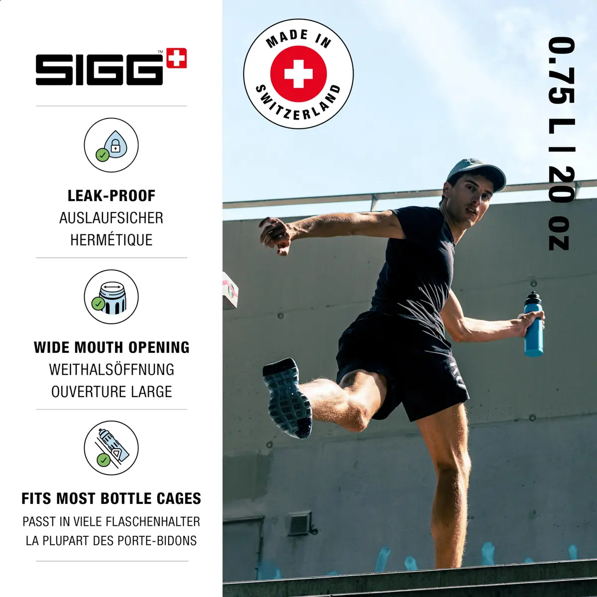 Sigg Sports Water Bottle - WMB Sports Blue | 25 Oz Lightweight Aluminum, Leakproof, BPA Free - view 2