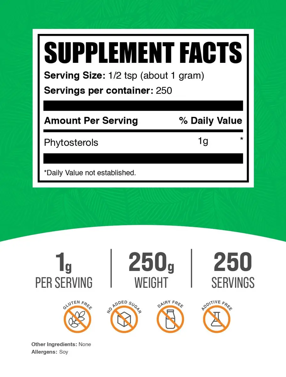 BulkSupplements.com Phytosterols Powder - Gluten Free, 1g per Serving, 250g | Supports Overall Wellness - view 2
