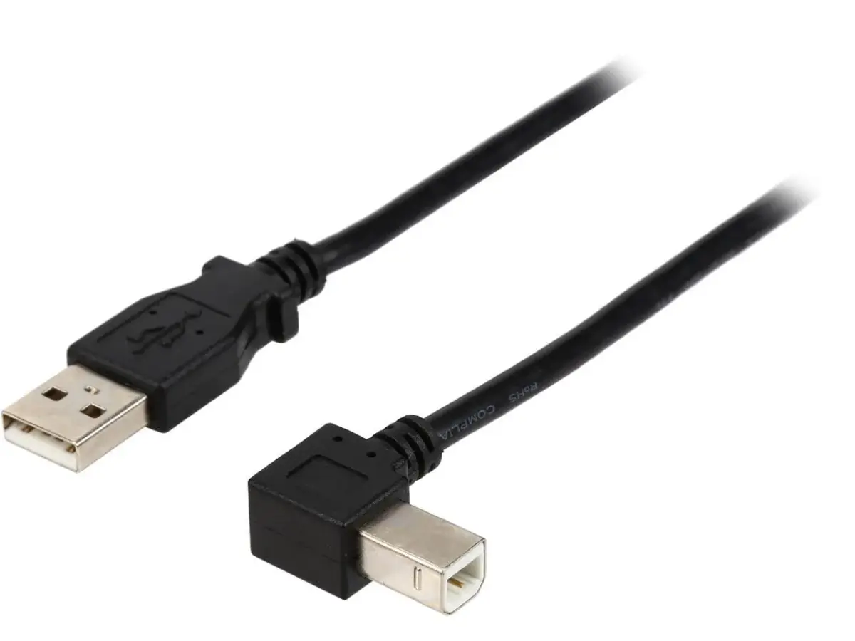 StarTech.com USB 2.0 A to Left Angle B Cable 1m (3.3ft) | Connect Peripherals in Tight Spaces - main product image