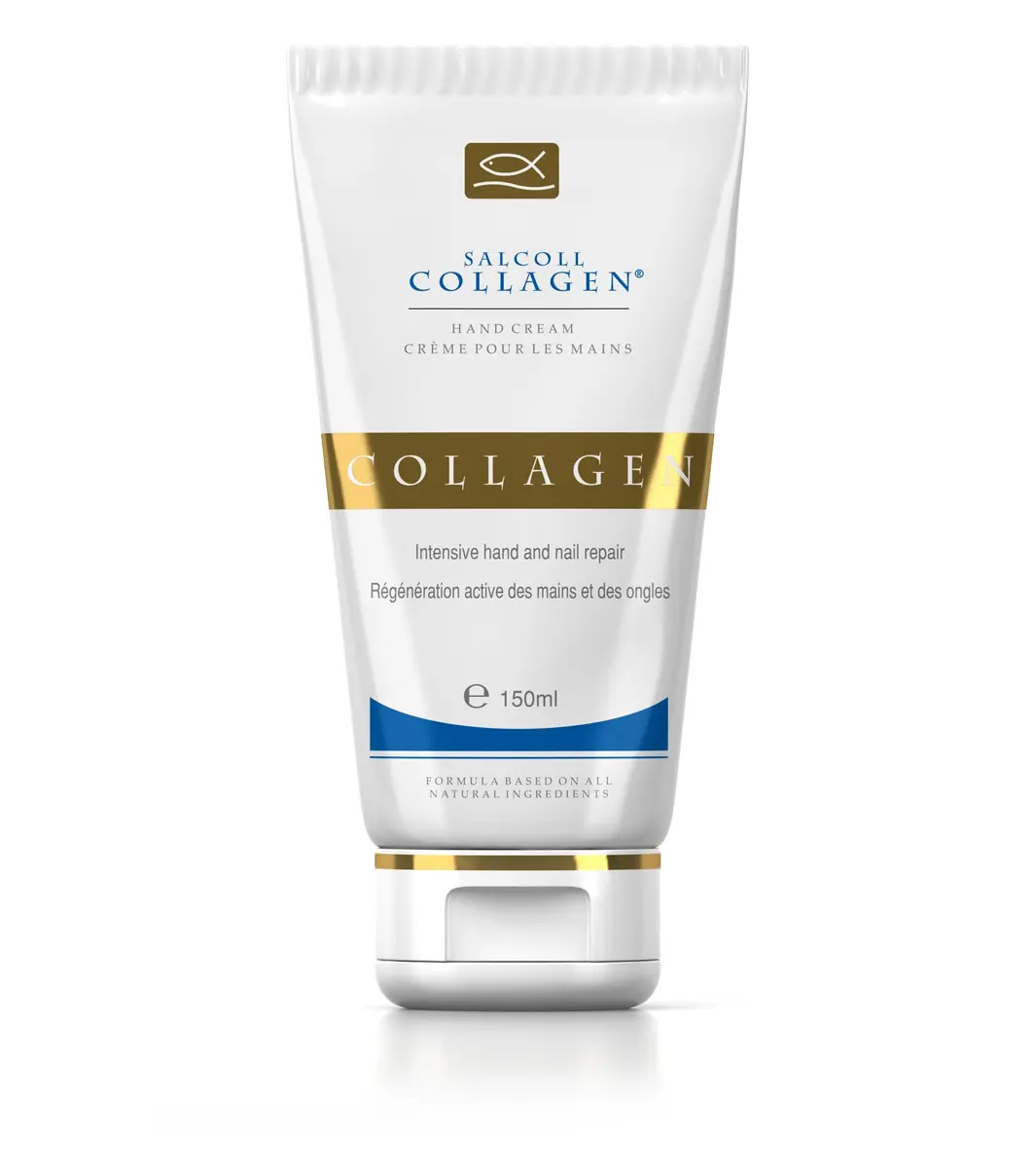 Salcoll Pure Bioactive Anti-Aging Collagen Repair Hand Cream 150ml (5.1 Fl Oz) | Hypoallergenic Moisturizer for Dry Skin - main product image