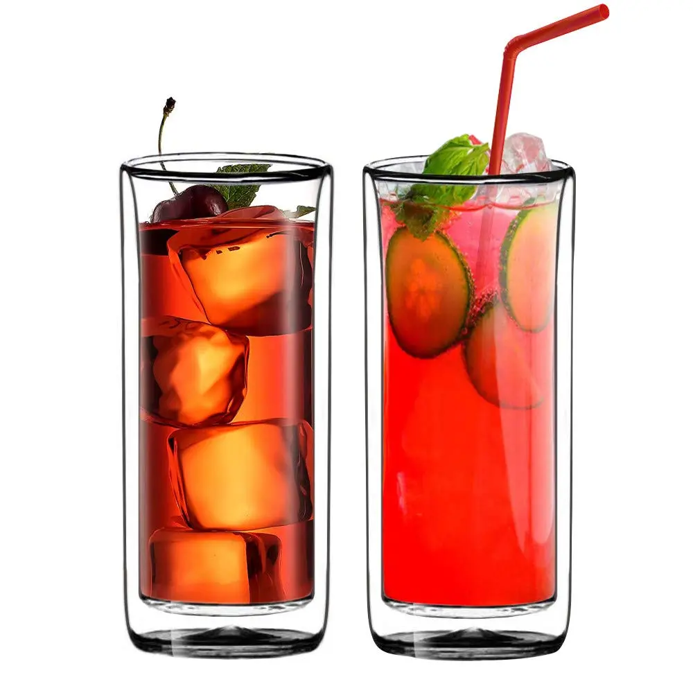 Sun's Tea 20oz Double Wall Insulated Thermo Glass Tumbler Set of 2 | Heavy-Duty, Versatile & Safe for Hot & Cold Drinks - main product image
