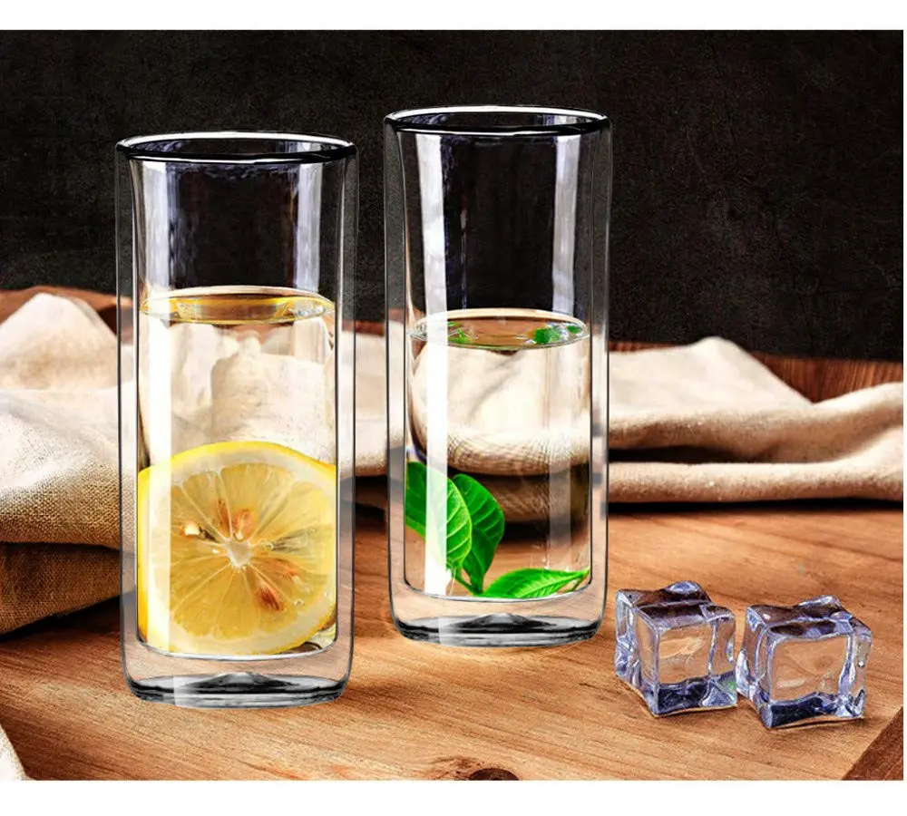 Sun's Tea 20oz Double Wall Insulated Thermo Glass Tumbler Set of 2 | Heavy-Duty, Versatile & Safe for Hot & Cold Drinks - view 3