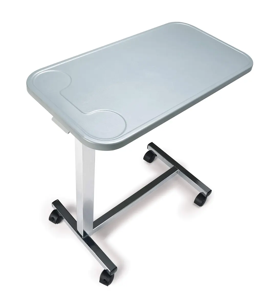 Graham-Field Lumex Overbed Table with Wheels | Height Adjustable Bedside Table for Home or Hospital Use, Grey - view 4