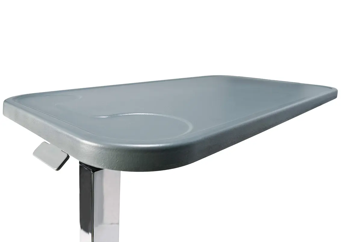 Graham-Field Lumex Overbed Table with Wheels | Height Adjustable Bedside Table for Home or Hospital Use, Grey - view 6