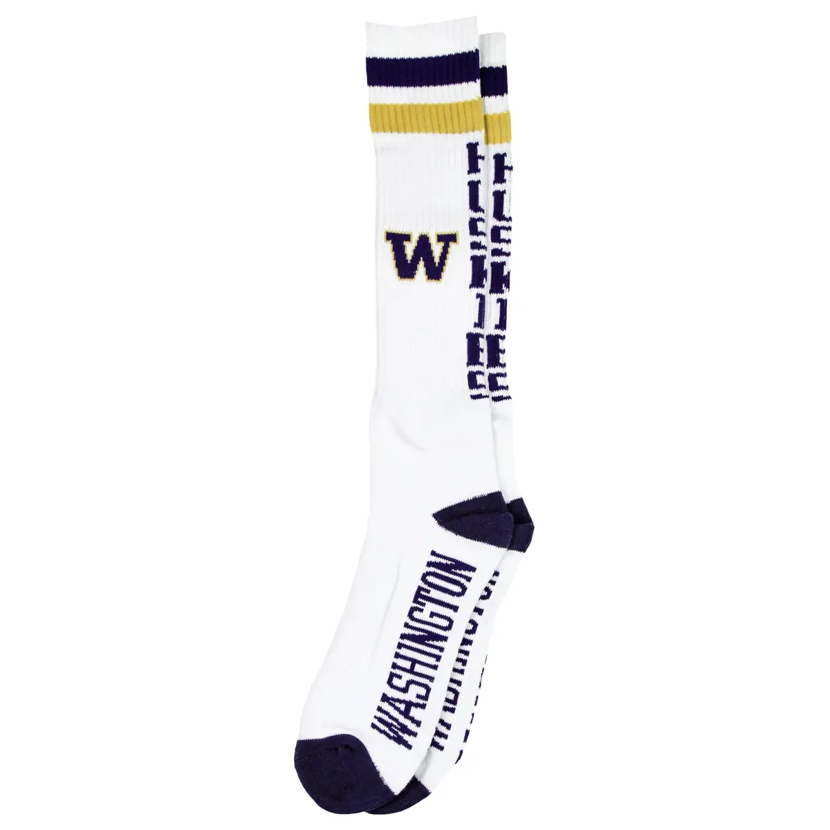 Donegal Bay Washington Huskies White Tube Socks | NCAA Licensed, Knee-High, Soft & Durable - main product image