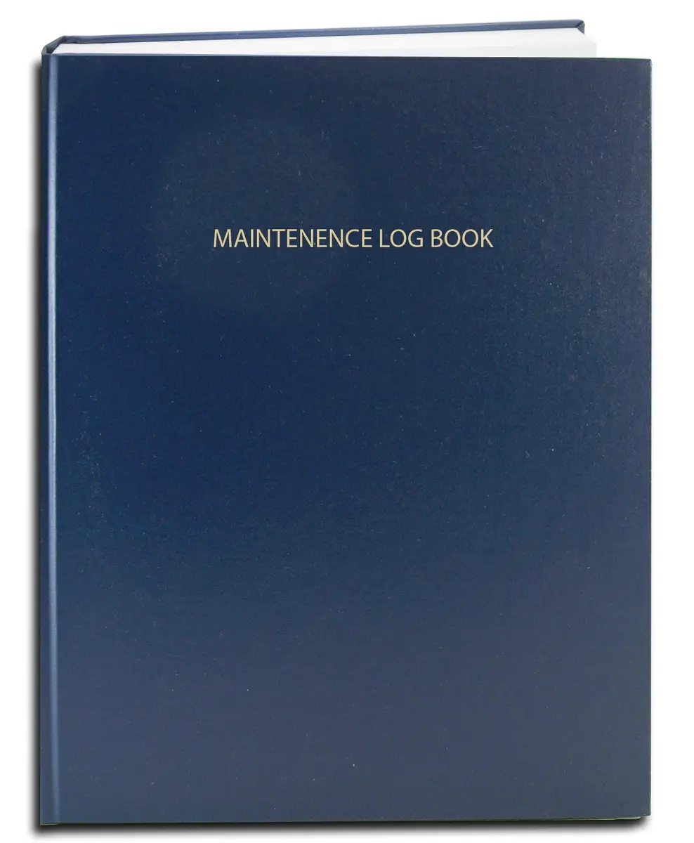 BookFactory Maintenance Log Book, Blue, Hardbound, 120 Pages | Professional Equipment Logging - main product image
